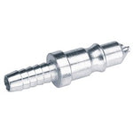 The Draper 3/8" Air Line Coupling Integral Adaptor/Tailpiece (Sold Loose) - A3037 BULK is a metal hose connector with a barbed tip on one end and a quick connect feature on the other, designed for secure cable or tubing connections.