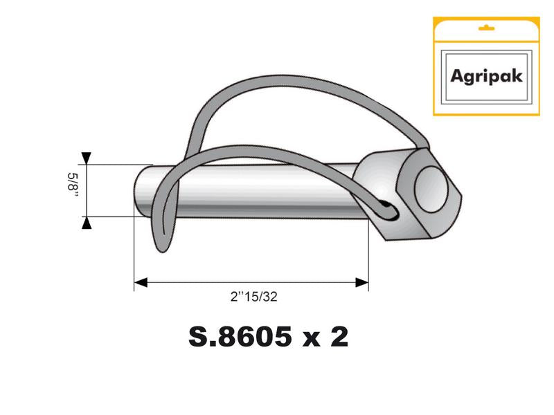Sparex Agripak 2 pcs. Stabiliser Pin 16mm x 62mm | S.25860 - Product Image 4