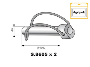 Sparex Agripak 2 pcs. Stabiliser Pin 16mm x 62mm | S.25860 - Product Image 4