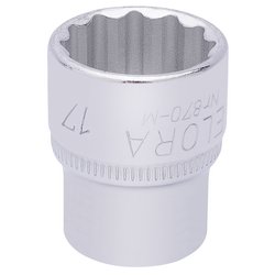 Draper Elora Bi-Hexagon Socket, 3/8" Sq. Dr., 17mm - 870-M 17 - Farming Parts