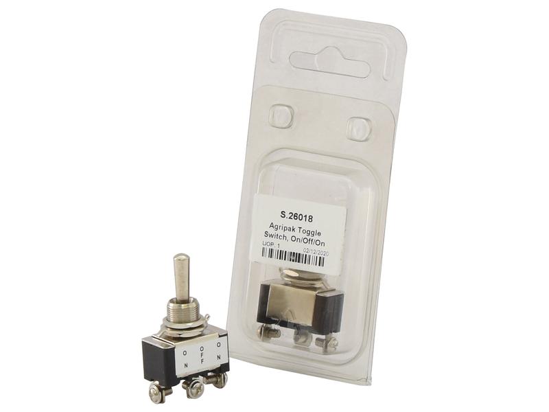 Agripak Toggle Switch On/Off/On, 12/24V, 6 Terminals, Model - S.26018