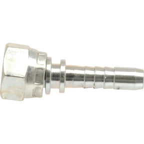 Introducing the Sparex NLA Dicsa BSP 60° Hose Insert, featuring a 1/2'' x 3/8'' female thread straight swivel, complete with a hexagonal nut on one end and a series of barbs on the other end. Available as Sparex Part No.S.26533.
