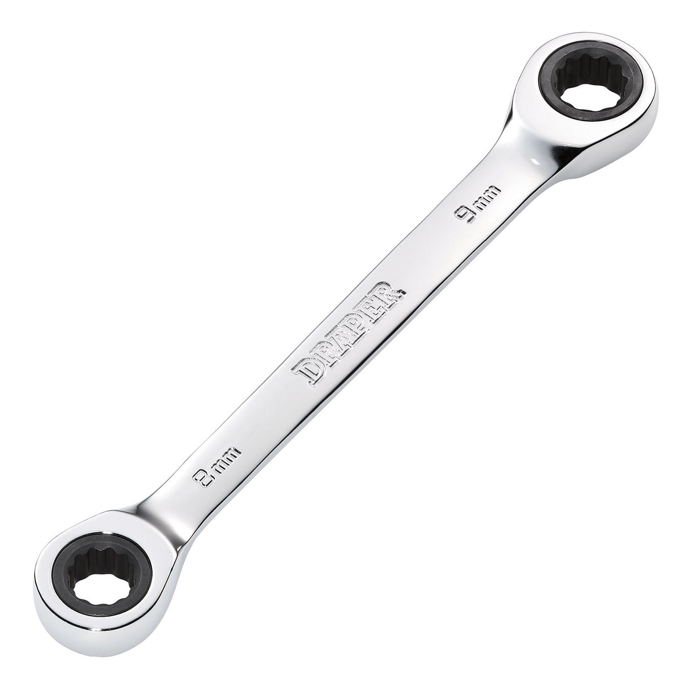 Draper Hi-Torq&#174; Metric Double Ratchet Ring Spanner, 8 X 9mm - 8231BSMM - Farming Parts