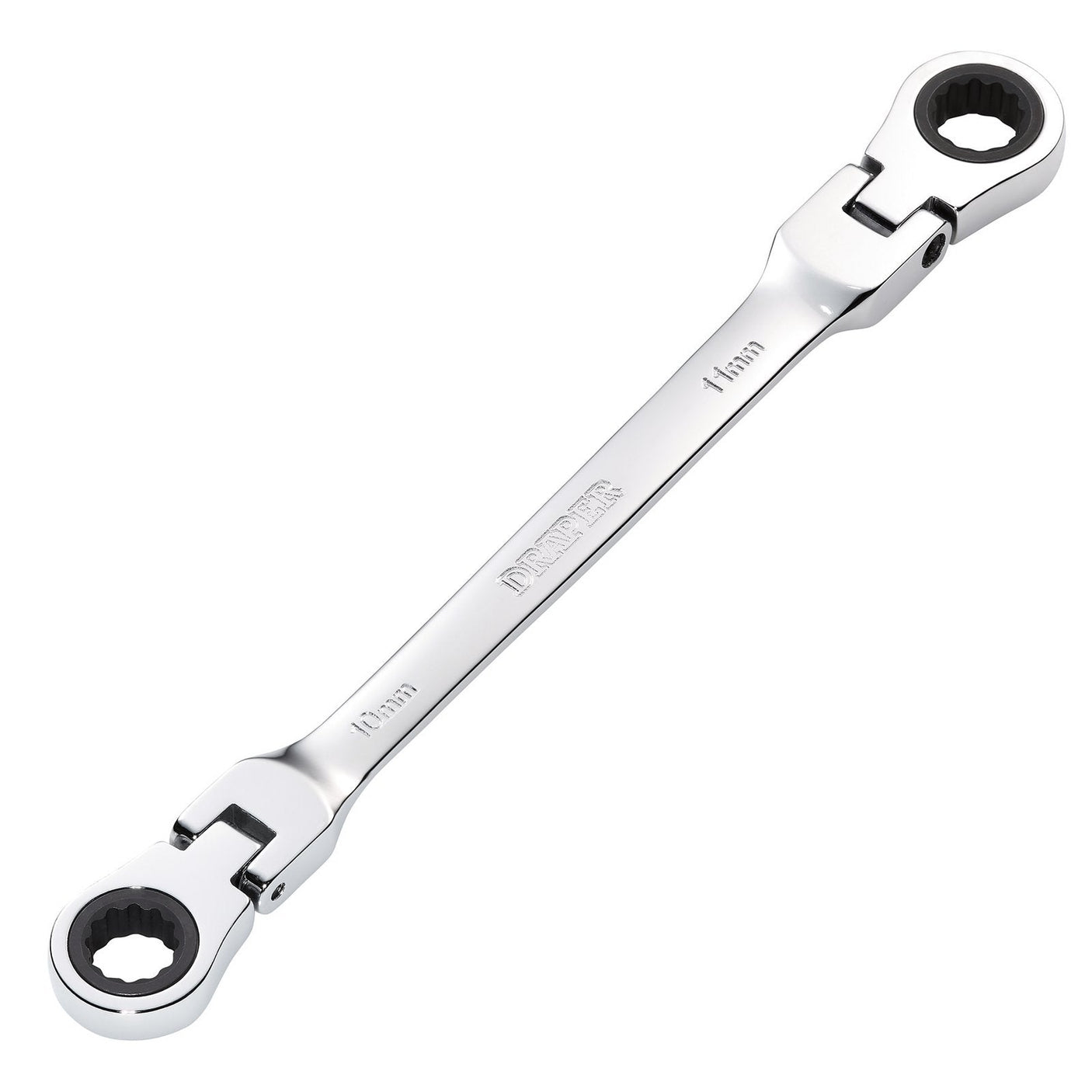 Draper Hi-Torq&#174; Metric Flexible Head Double Ring Ratchet Spanner, 10 X 11mm - 8231FBSMM - Farming Parts