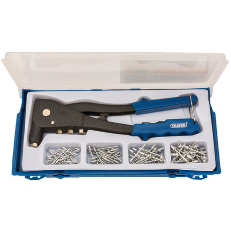 Draper Hand Riveter Kit For Aluminium Rivets, 1 X Case - 264KA - Farming Parts