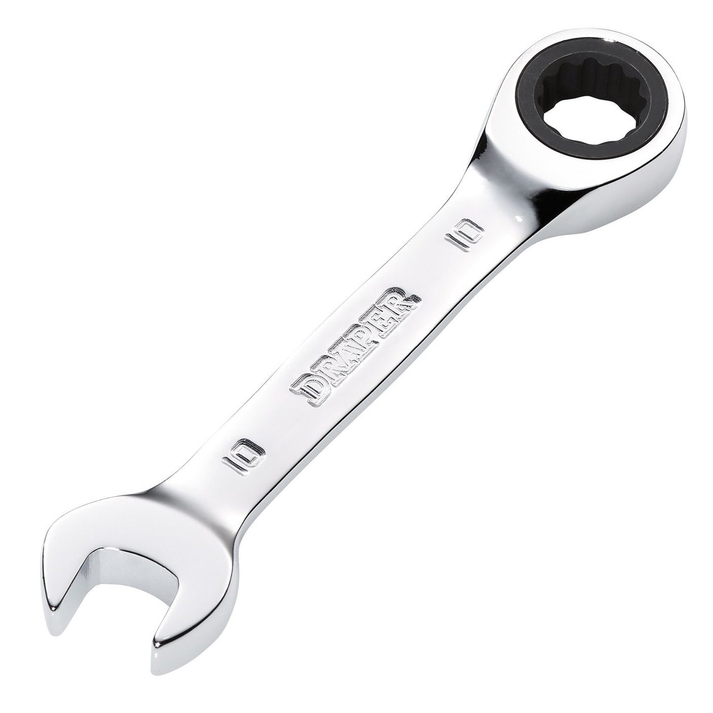 Draper Hi-Torq&#174; Metric Stubby Ratchet Combination Spanner, 10mm - 8230MMS - Farming Parts