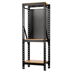 Bunker® 17 Piece Modular 3 Tier Racking With Hardwood Shelving And Pegboards, 750Mm | Ms400-27S-17Pcw