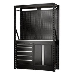 Bunker® 15 Piece Modular Storage Combo 2 Tier Racking With Stainless Steel Shelving, Pegboards And Floor Cabinets, 1500Mm | Ms400-C1 15Pc S