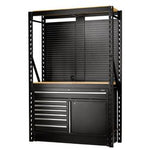 Bunker® 14 Piece Modular Storage Combo 2 Tier Racking With Hardwood Shelving, Pegboards And Floor Cabinet, 1500Mm | Ms400-C2 14Pc W