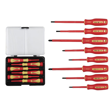 Draper Vde Approved Fully Insulated Screwdriver And Precision Screwdriver Set (14 Piece) - 952/14 - Farming Parts