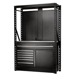 Bunker® 14 Piece Modular Storage Combo 2 Tier Racking With Stainless Steel Shelving, Pegboards And Floor Cabinet, 1500Mm | Ms400-C2 14Pc S