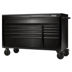 Bunker® 10 Drawer Workbench Roller Tool Cabinet With Black Stainless Steel Worktop, 56" | B100-56Bk