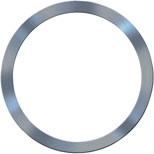 A Draper Reducing Bush, 30 X 20mm - ACSB10, with a smooth, polished surface reminiscent of the glistening edge of circular saw blades, viewed against a white background.