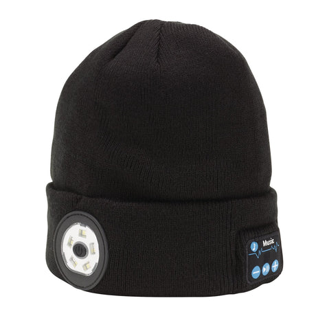 Draper Smart Wireless Rechargeable Beanie With Led Head Torch And Usb Charging Cable, Black, One Size - BT-HPB - Farming Parts