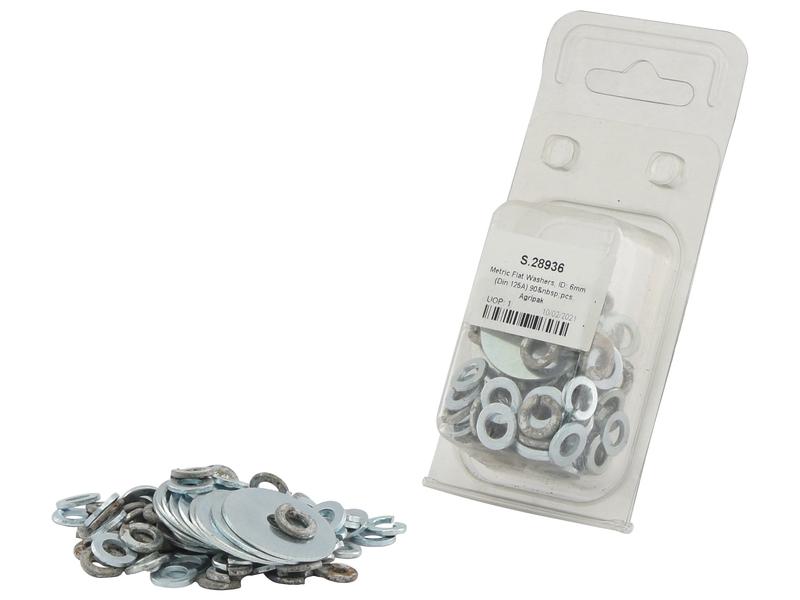 Sparex Agripak 90pcs M6 Flat Washer Assortment Durable Steel Set | S.28936