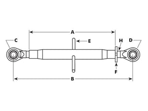 Sparex Top Link Heavy Duty (Cat.2/2 (Ø25/25mm)) Ball and Ball, M40 x 3.00, Min. Length: 540mm. | S.29181 - Product Image 2