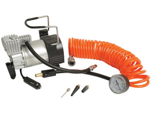 Sparex Heavy Duty 12V Air Compressor Metal Hi-Speed Unit with Gauge | S.29523