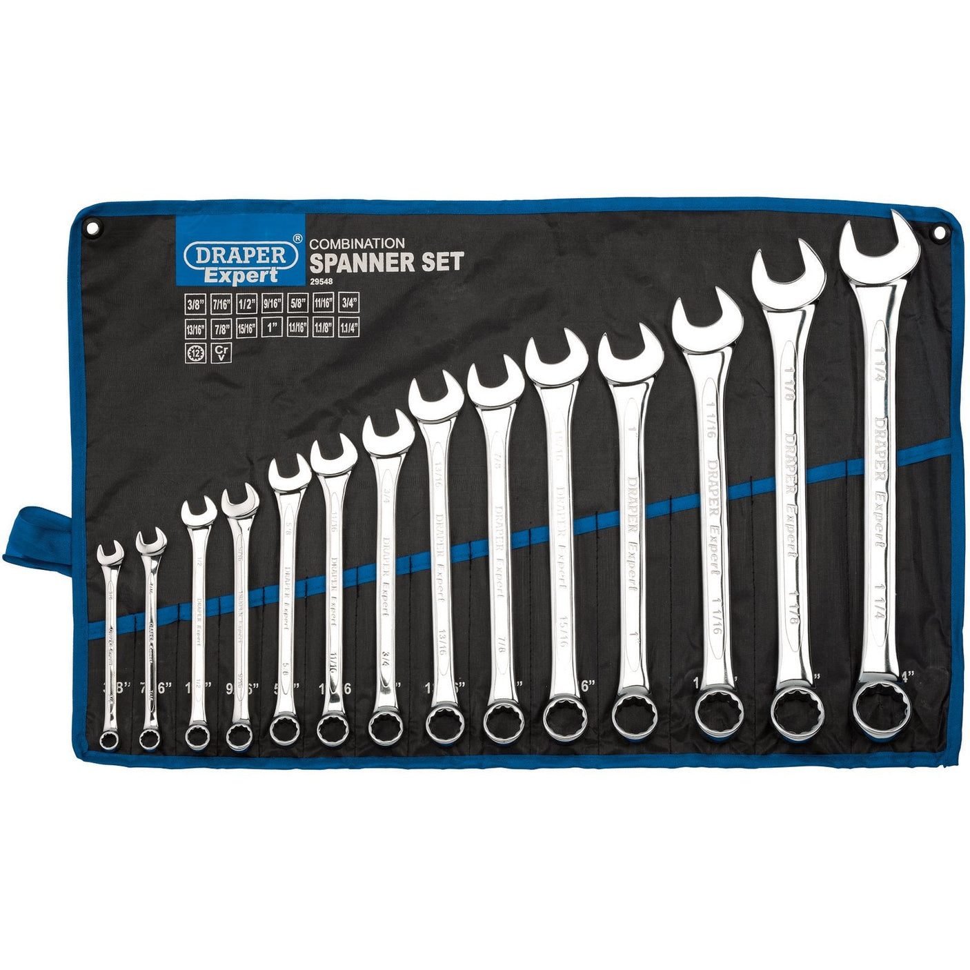 Draper Expert Hi-Torq&#174; Imperial Combination Spanner Set (14 Piece) - 8220/14/AF - Farming Parts