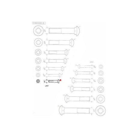 Massey Ferguson - Bolt Carriage 1/4 x 1/2 - 354241X1 - Farming Parts