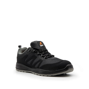 Xpert Bolt+ S1P Safety Trainer – Black/Grey, Lightweight Steel Toe & Slip-Resistant Work Shoe