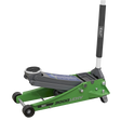 Trolley Jack 3 Tonne Low Profile Rocket Lift Hi-Vis Green - 3000LEHV - Farming Parts