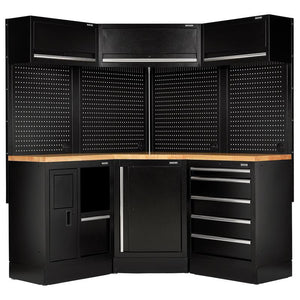 BUNKER® 18 Piece Modular Storage Corner Combo with Hardwood Worktop, 3454mm - MS400WCORNCOMBO - DR-30211