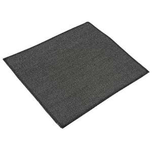 A close-up image of a Draper Asbestos Free Soldering Mat, 250 x 250mm - PSM, in black with textured square fabric and clean, finished edges shows no signs of flame damage.