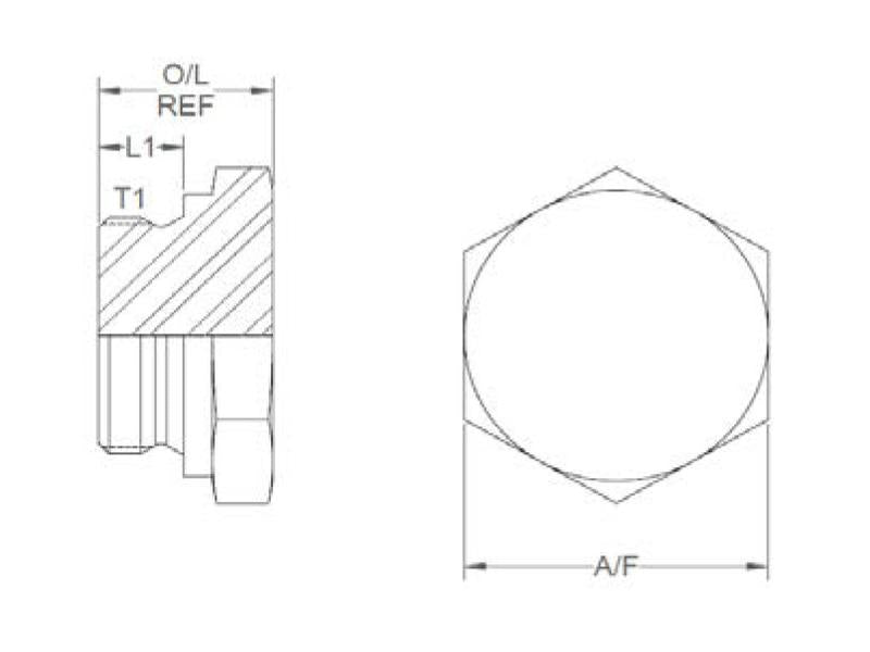 Sparex Hydraulic Adaptor M24 x 1.50 Metric Solid Plug | S.3040 - Product Image 3