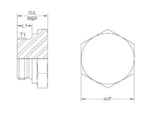 Sparex Hydraulic Adaptor M24 x 1.50 Metric Solid Plug | S.3040 - Product Image 3