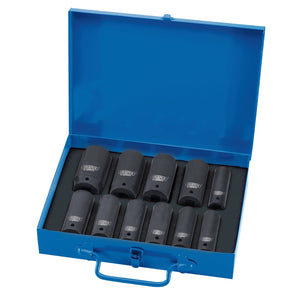 Draper Expert Hi-Torq&#174; 6 Point Metric Deep Impact Socket Set, 1/2" Sq. Dr. (11 Piece) - 411D/11/MM - Farming Parts