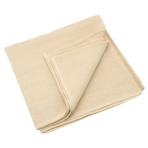 A folded Draper Staircase Cotton Dust Sheet in beige, measuring 7.2 x 0.9 meters, is displayed against a white background.