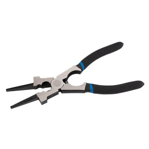 The Draper Soft Grip Mig 'Helper' Pliers, 210mm - WP2, feature black handles with soft grips for added comfort and silver metal jaws. Perfect for precise tasks like MIG welding and spatter removal.