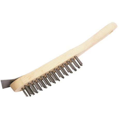 Draper 4 Row Wire Scratch Brush With Scraper, 290mm - WB/IS - Farming Parts