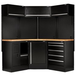 Bunker® 18 Piece Modular Storage Corner Combo With Hardwood Worktop, 3454Mm | Ms400Wcorncombo