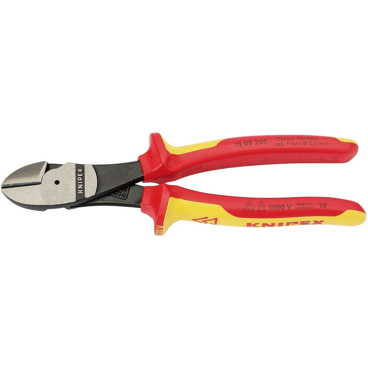 Draper Knipex 74 08 200Uksbe Vde Fully Insulated High Leverage Diagonal Side Cutters, 200mm - 74 08 200 UKSBE - Farming Parts