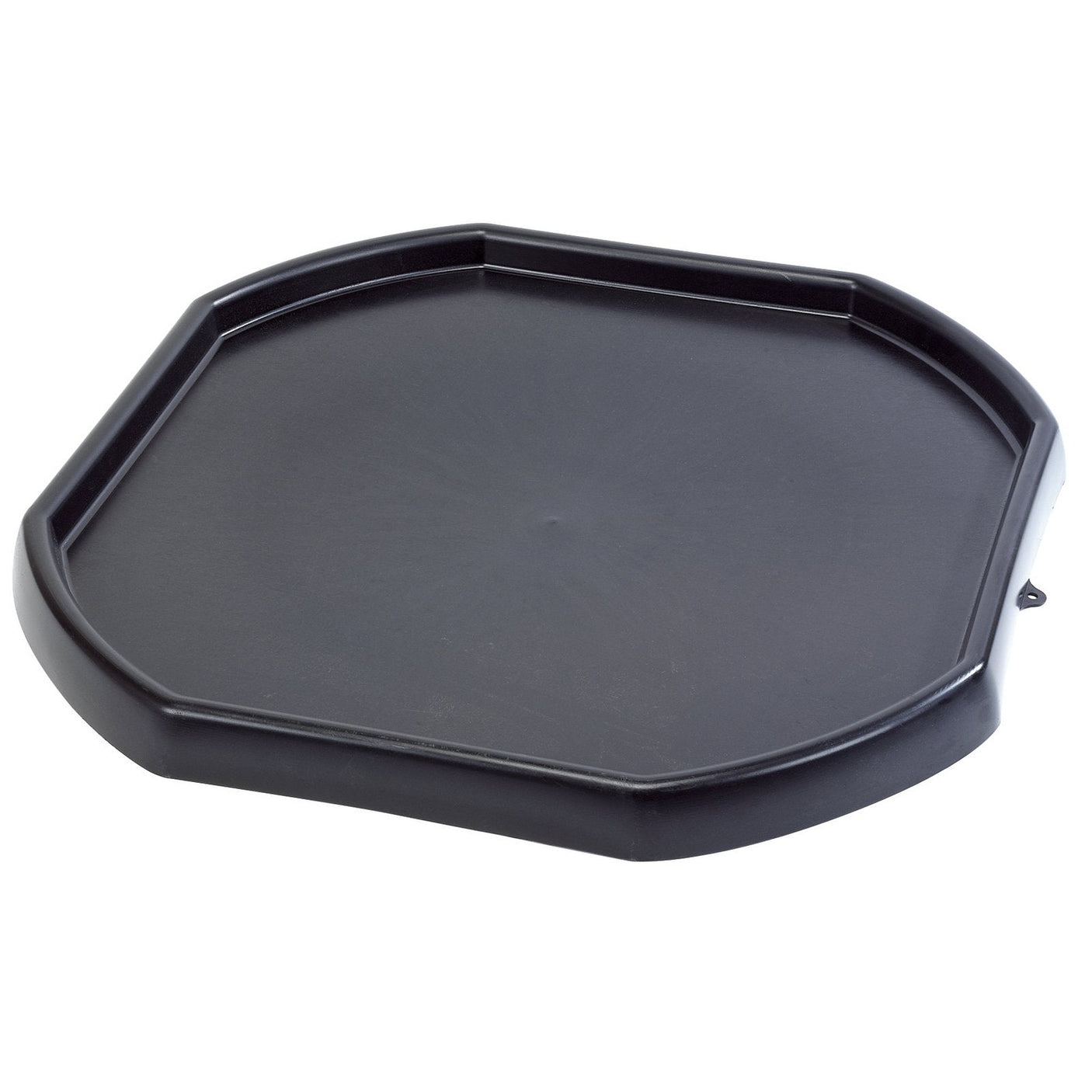 A lightweight, black plastic mixing board with a rectangular shape and slightly raised edges, the Draper Mortar Mixing Board - MMB by Draper is perfect for use as a portable drip tray.