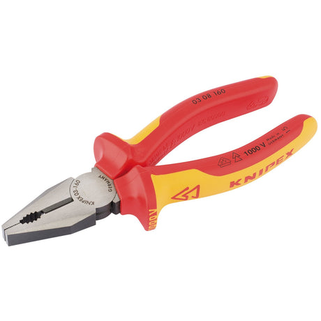 Draper Knipex 03 08 160Uksbe Vde Fully Insulated Combination Pliers, 160mm - 03 08 160 UKSBE - Farming Parts