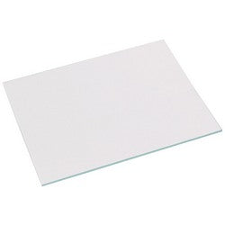 A Draper Clear 2mm Glass Screen 108X83 (W413B) with smooth edges, lying flat on a white background.