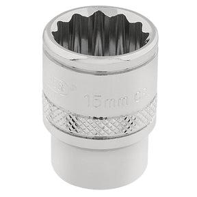 Draper Hi-Torq® 12 Point Socket, 3/8" Sq. Dr., 15mm - D-MM/B - Farming Parts