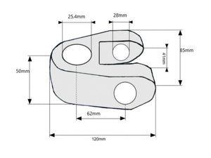 Sparex Top Link Knuckle End - Cat. 2 (Ø25mm) | S.33189 - Product Image 4