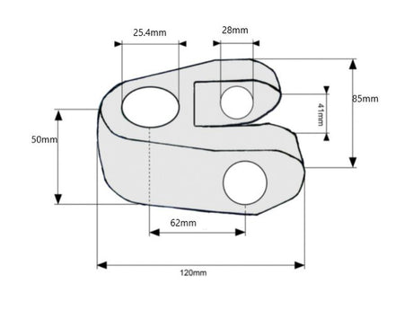 Sparex Top Link Knuckle End - Cat. 2 (Ø25mm) | S.33189 - Product Image 4