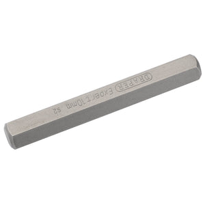 A hexagonal sharpening stone labeled "Draper 10mm x 75mm Hexagonal Insert Bit for Mechanic's Bit Sets - YMH40/SC/B" on its side, shown against a white background. Perfect for maintaining expert quality tools like mechanic's bit sets and 10mm insert bits.