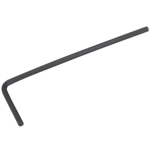 The Draper Metric Hexagon Key, 1.5mm - 4567-MM/B, often referred to as an Allen wrench, is a black L-shaped tool made from hardened and tempered chrome vanadium steel.