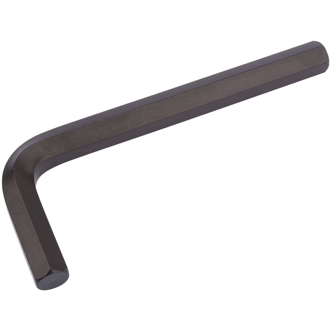 The Draper Metric Hexagon Key, 12mm - 4567-MM/B, also known as an Allen wrench, is crafted from chrome vanadium steel with an L-shaped design and a chemically blacked protective finish. It is typically used for driving bolts and screws with hexagonal sockets.