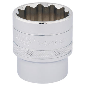 A Draper Hi-Torq® 12 Point Socket, 1/2" Sq. Dr., 1-3/16" - H-AF/B, featuring a knurled grip and made from durable chrome vanadium steel.