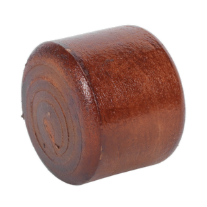 A small, cylindrical block of wood with a smooth, polished surface and a circular grain pattern on the top, ideal for professional use or as a replacement piece for Sealey's Rawhide Hammer Face for CRF35 - 342/14R.