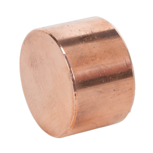 The Sealey Copper Hammer Face for CFH03 & CRF25 - 342/312C features a smooth, polished surface ideal for professional use. Its flat top and bottom faces resemble those of a premier hand tool's copper hammer face, while the slightly reflective sides add an extra touch of quality.