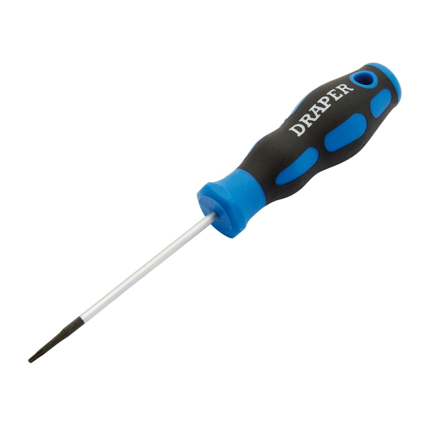 A blue and black Draper Tx-Star® Soft Grip Screwdriver, T6 - 865TX, featuring a soft grip handle, crafted from chrome vanadium steel and compatible with Torx.