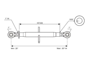 Spenco Top Link Heavy Duty (Cat.2/2 (Ø25/25mm)) Ball and Ball, 1-1/4, Min. Length: 635mm. | S.3474 - Product Image 3