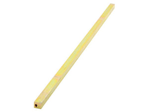 A long yellow square metal bar from Sparex, measuring 7.0 x 8.0 x 300mm and adhering to DIN 6880 standards, featuring smooth surfaces and a small hole at one end (Sparex Part Number: S.3484).